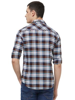 brown checkered casual shirt - 16473357 - Standard Image - 3
