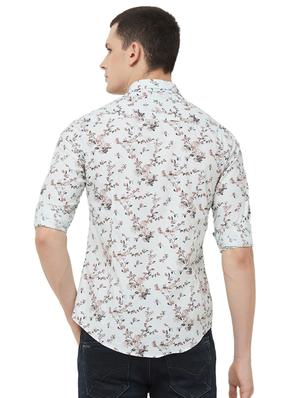 green floral print casual shirt - 16473404 - Standard Image - 3