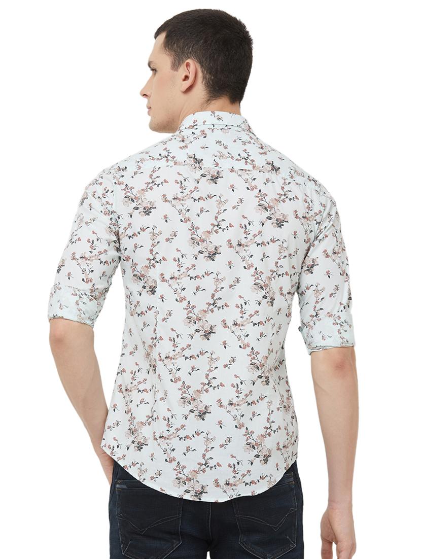 green floral print casual shirt - 16473404 - Zoom Image - 3