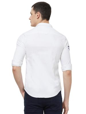 white solid casual shirt - 16473577 - Standard Image - 3