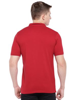 red solid collared t-shirt - 16473643 - Standard Image - 3