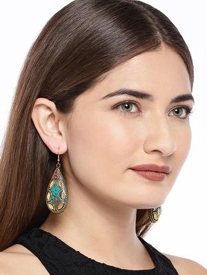 multi colored metal drop earring - 16474330 - Standard Image - 3