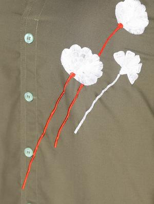 roll up sleeved floral embroidered shirt - 16474380 - Standard Image - 6