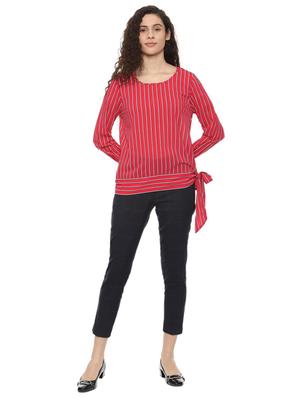 tie knot detail striped top - 16475809 - Standard Image - 3