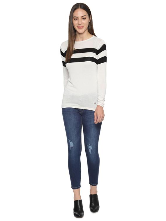 round neck color block tee - 16475824 - Zoom Image - 3