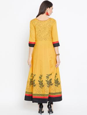 block printed anarkali kurta - 16475857 - Standard Image - 3