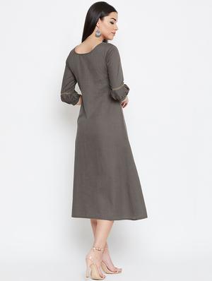 embroidered a-line dress - 16475865 - Standard Image - 3