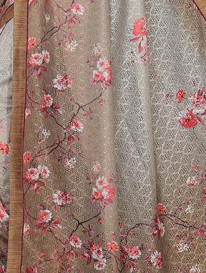 floral printed saree with blouse - 16476582 - Standard Image - 3