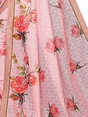 floral printed saree with blouse - 16476584 - Standard Image - 3