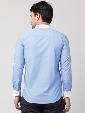 light blue striped casual shirt - 16479399 - Standard Image - 3