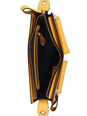 yellow leather structured sling bag - 16480439 - Standard Image - 3