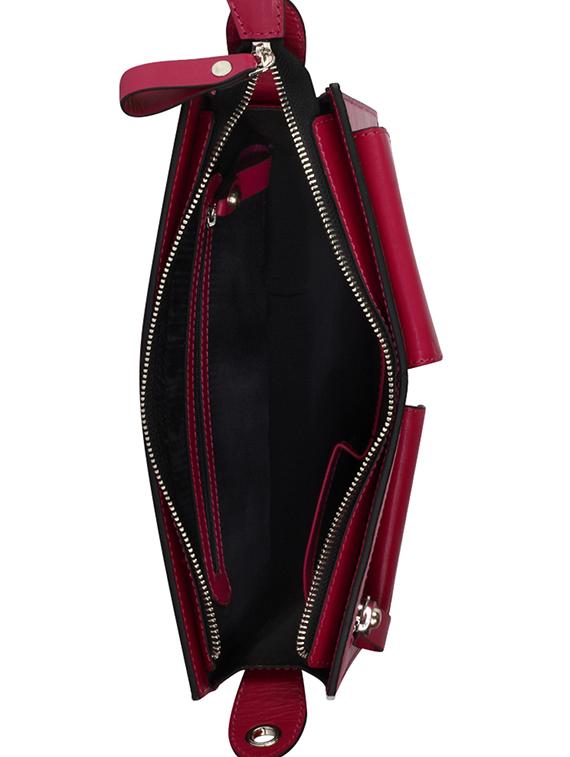 maroon leather structured sling bag - 16480449 - Zoom Image - 3