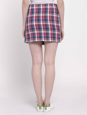zipper detail plaid skirt - 16482546 - Standard Image - 3