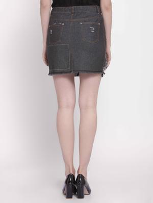frayed hem pocket detail denim skirt - 16482548 - Standard Image - 3