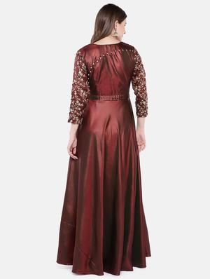 embroidered a-line gown - 16482602 - Standard Image - 3