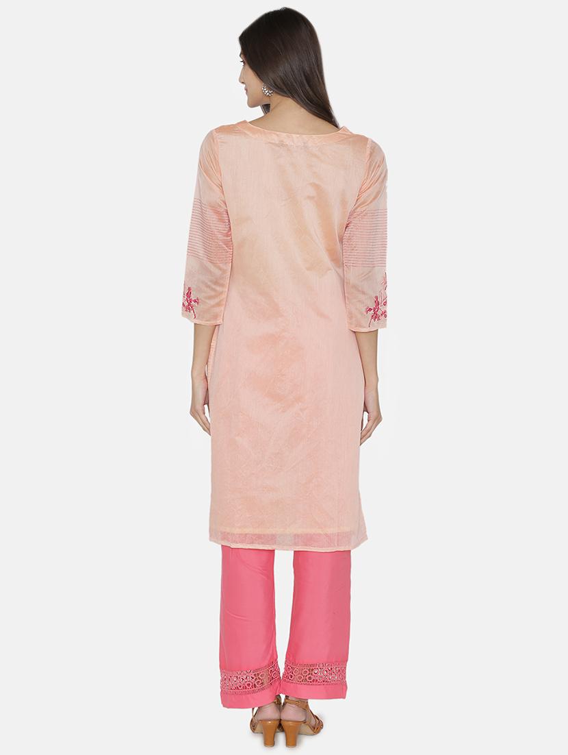 embroidered straight kurta - 16482674 - Zoom Image - 3