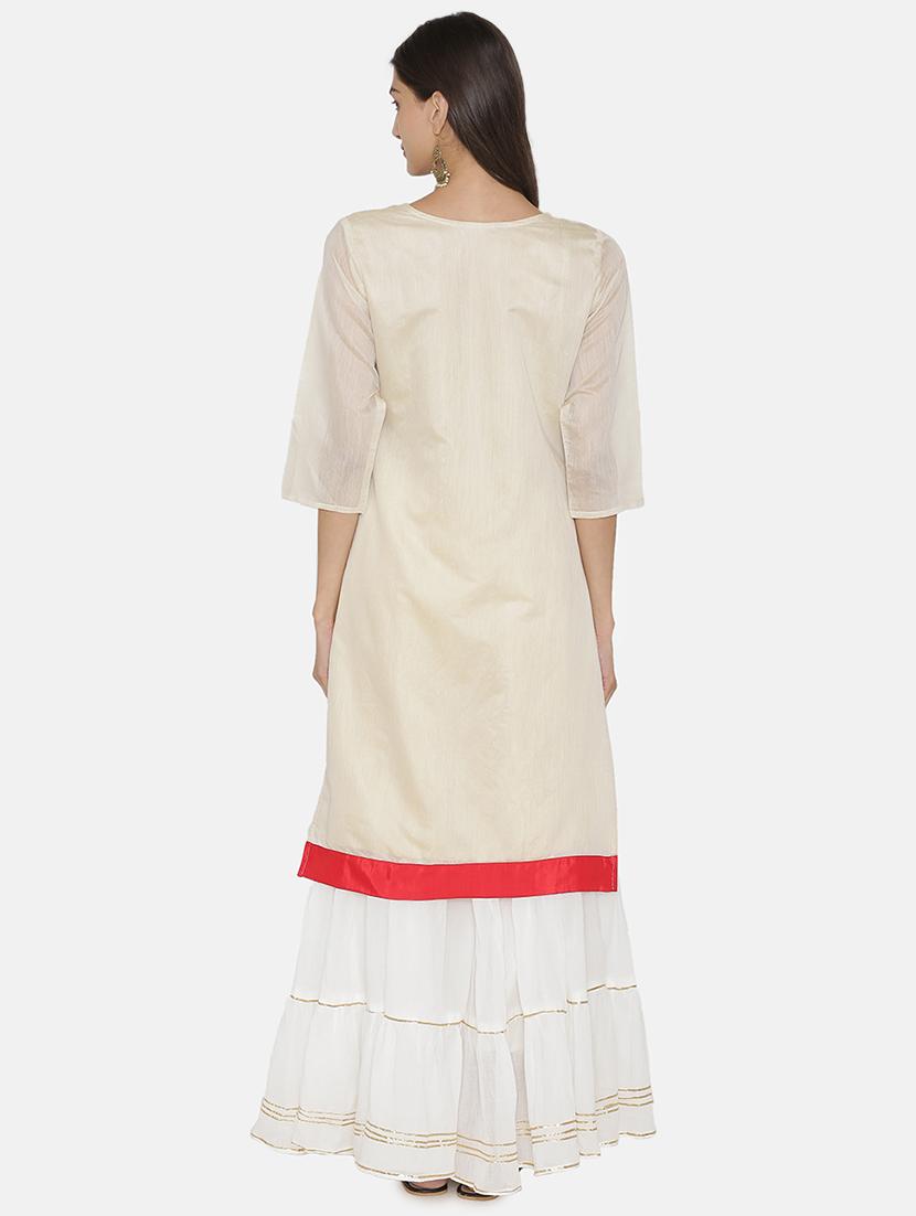 embroidered straight kurta - 16482676 - Zoom Image - 3
