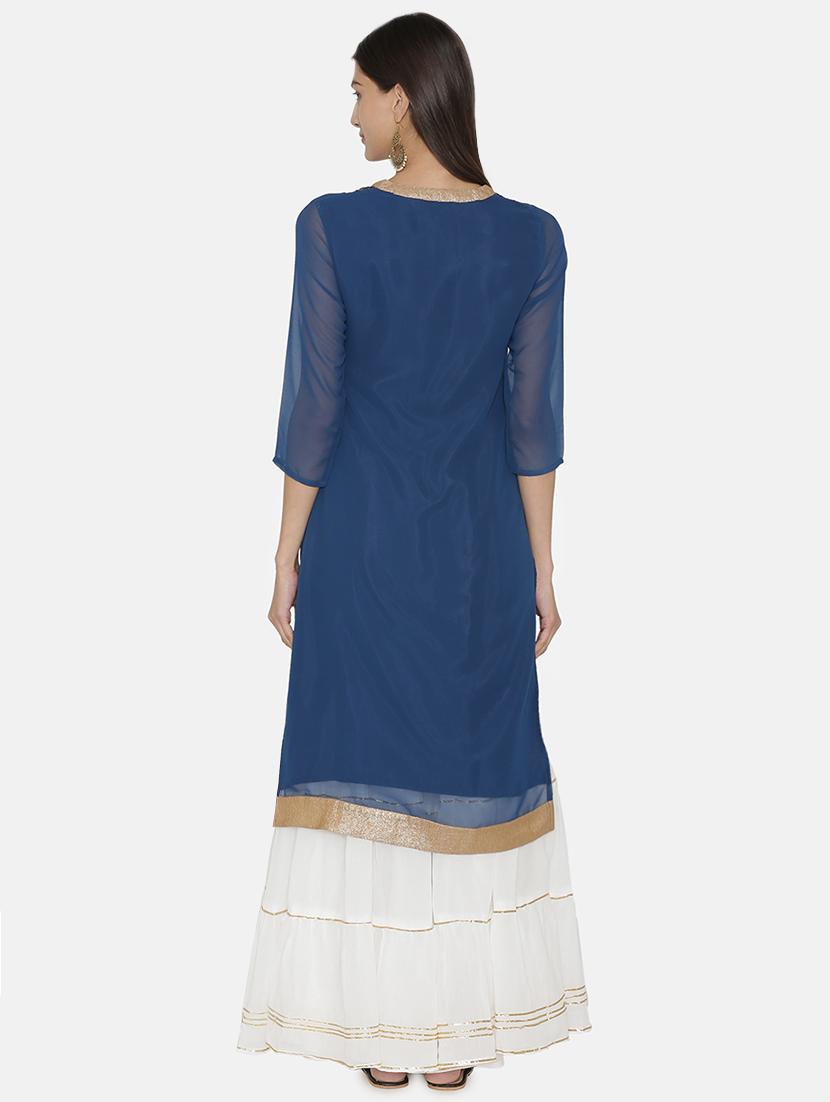 embroidered straight kurta - 16482683 - Zoom Image - 3