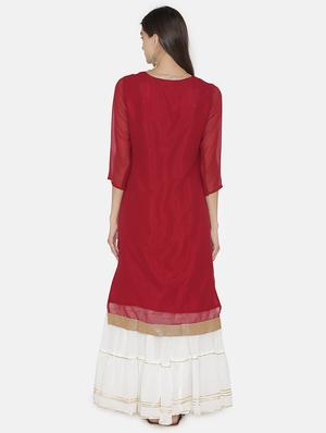 embroidered straight kurta - 16482684 - Standard Image - 3
