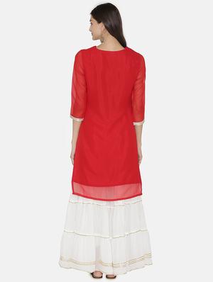embroidered straight kurta - 16482685 - Standard Image - 3