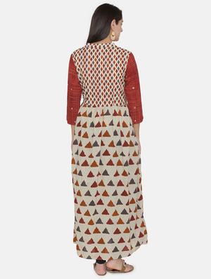 geometric print a-line kurta - 16482697 - Standard Image - 3