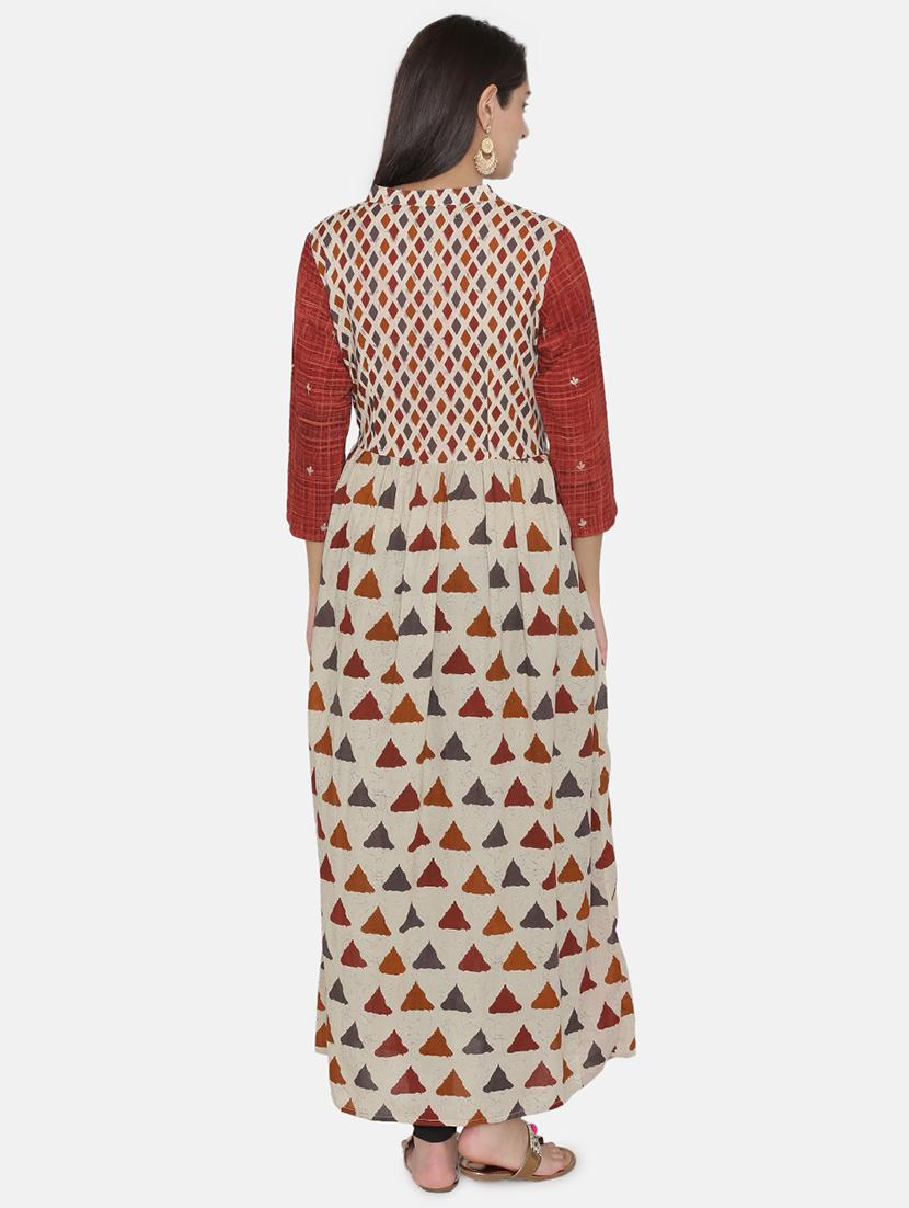 geometric print a-line kurta - 16482697 - Zoom Image - 3
