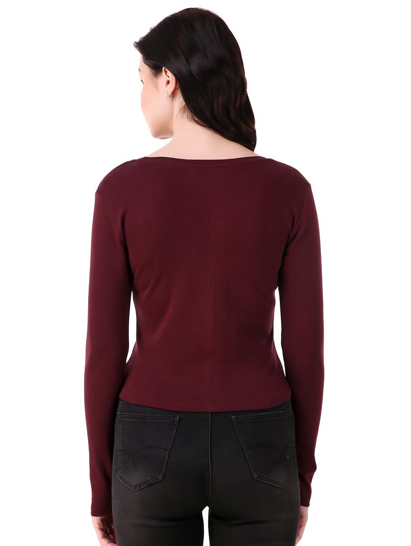 scoop neck solid tee - 16482707 - Zoom Image - 3