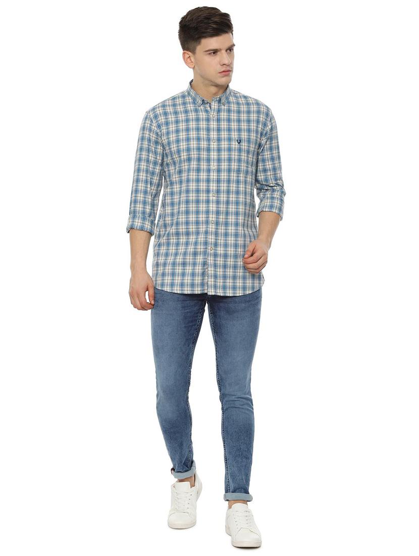 blue checkered casual shirt - 16482821 - Zoom Image - 3