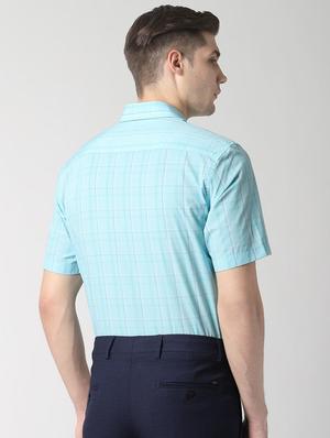 blue checkered formal shirt - 16482951 - Standard Image - 3
