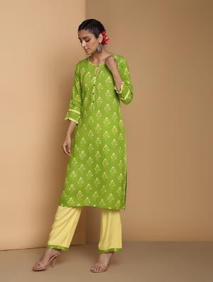 embroidered kurta pant set - 16483196 - Standard Image - 3