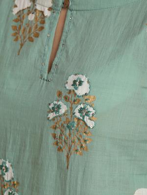 gold printed kurta with palazzo set - 16483199 - Standard Image - 6