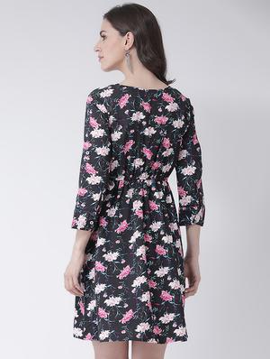 tie knot detail floral blouson dress - 16483249 - Standard Image - 3