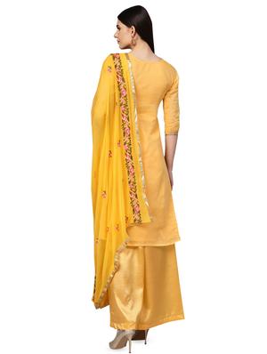 embroidered unstitched palazzo suit - 16483691 - Standard Image - 3