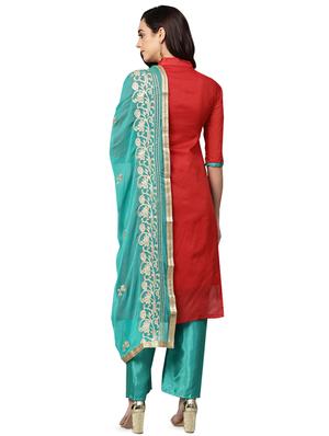 embellished unstitched straight pant suit - 16483694 - Standard Image - 3