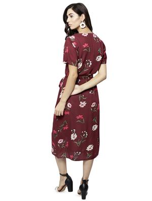 tie knot floral a-line dress - 16483888 - Standard Image - 3