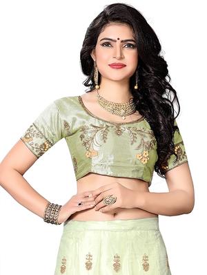 gold embroidered a-line lehenga - 16484098 - Standard Image - 3