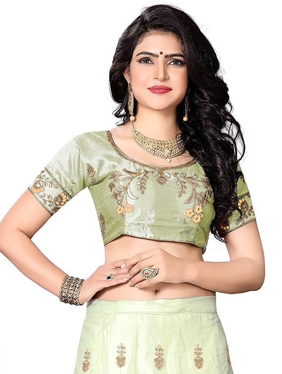gold embroidered a-line lehenga - 16484098 - Zoom Image - 3