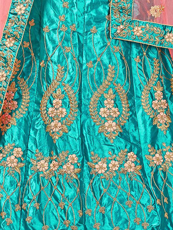 embroidered flared lehenga - 16484108 - Zoom Image - 3