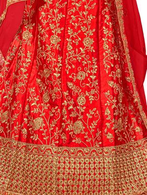 embroidered flared lehenga - 16484118 - Standard Image - 3