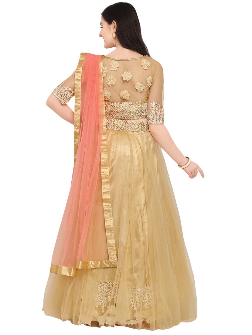 Embroidered flared lehenga - 16484142 - Zoom Image - 3