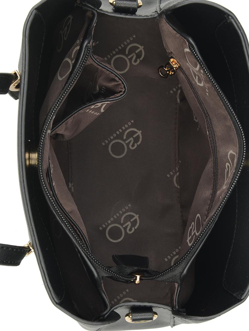 black leatherette (pu) regular handbag - 16484487 - Zoom Image - 3