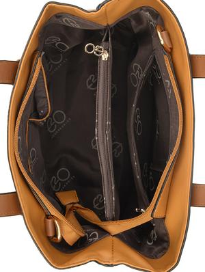 yellow leatherette (pu) regular handbag - 16484491 - Standard Image - 3