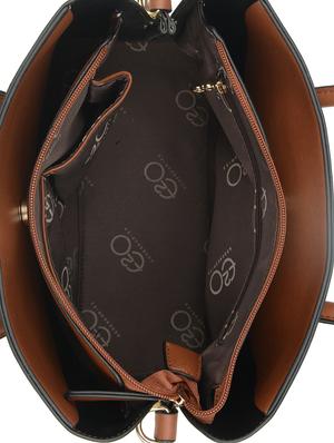 brown leatherette (pu) regular handbag - 16484494 - Standard Image - 3