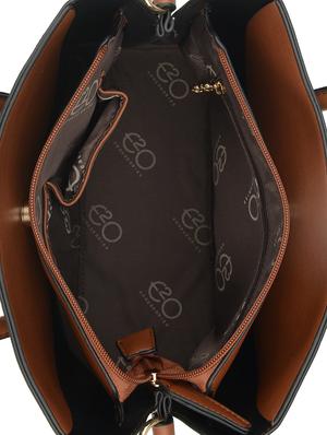 beige leatherette (pu) regular handbag - 16484495 - Standard Image - 3