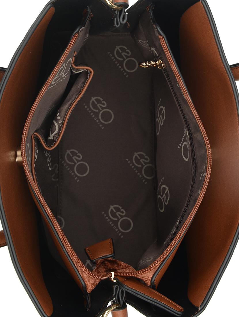 beige leatherette (pu) regular handbag - 16484495 - Zoom Image - 3