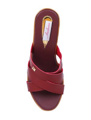 maroon slip on sandals - 16484703 - Standard Image - 3
