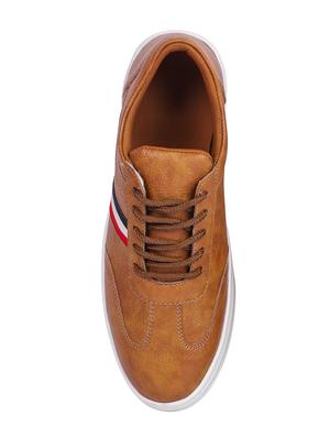 Longwalk tan leatherette lace up sneakers - 16485222 - Standard Image - 3