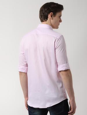 pink solid casual shirt - 16485716 - Standard Image - 3