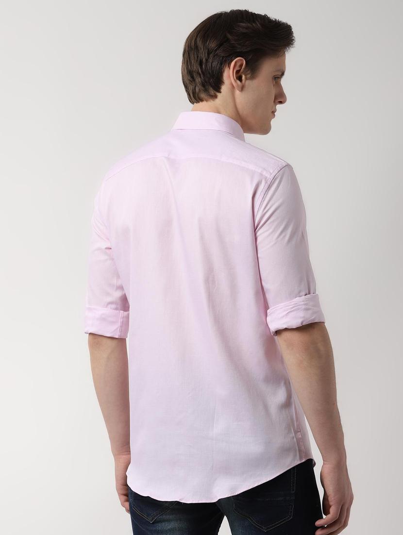 pink solid casual shirt - 16485716 - Zoom Image - 3