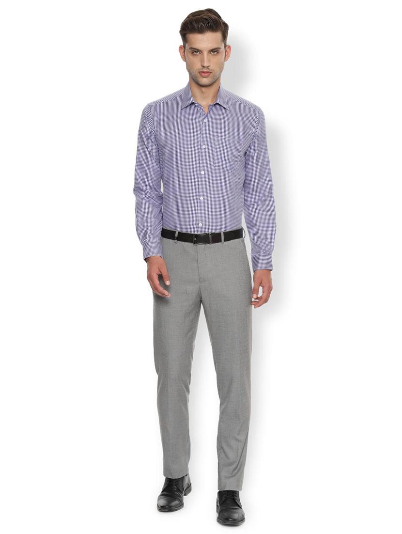 purple checkered formal shirt - 16485792 - Zoom Image - 3